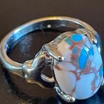 Mixed 3 color gemstone S925 silver ring size 7.5 Photo 1