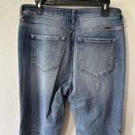 KanCan Boot Cut Flare Stretch Jeans Size 11/29 Light Medium Wash Raw Hem Blue Photo 4
