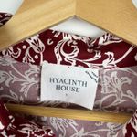 NWT‎ Hyacinth House Tuckernuck Maroon Vines Vera Shirt Dress Large Ruffle Hem Red Photo 8