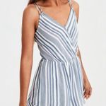 American Eagle Blue Stripe Romper Photo 0