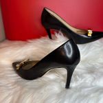 Michael Kors Black Patent Leather Heels with Gold Detail Photo 6