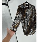 Equipment  Reese Clean Zebra Print Silk Shirt Blouse bold statement versatile Photo 5