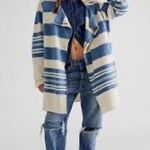 We The Free FP Acadia Striped Oversized Long Line Wool Sporty Cardigan XS S Photo 1
