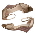 Cole Haan Gold Metallic Roalin Leather Weave Wedge Heels 9B NWOB Photo 0