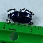 Beetle Bug Jewelry Pin Brooch Silver and Blue Color Metal Accessory Womens Photo 2