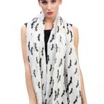 Bat Scarf Wrap Black White Halloween Goth New Fall Photo 1