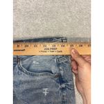 American Eagle  Jean Mom Shorts Womens Size 6 Blue Distressed Roll Cuff High Rise Photo 6