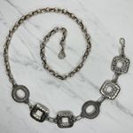 Silver Textured Medallion Chain Belt Animal Print One Size (OS) ✨ Photo 0