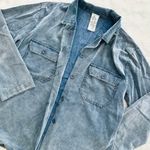 Sadie & Sage Washed Corduroy Ladies Shacket Blue M/L Button Down Oversized Size M Photo 0