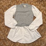 London Rose Gray Knit Vest with White Shirt size M Size M Photo 3