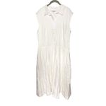Reformation NWT ‎ Prim Linen Midi Dress Size 12 White Shirtdress Photo 1