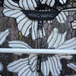 Ming Wang NWT Blazer Top Black White Floral Embroidered Size XL Retail $235.00 Photo 4