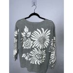 Sioni Floral Sweater Women's Size M Sage Green Blouse Dolman Sleeves Size M Photo 2