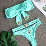 HP🎉NEW Boutique Bikini Sky Blue Gemstone 💎 Bling Photo 0