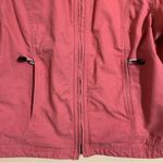 L.L. Bean 100% Cotton Orange Coral Jean Bomber Jacket Zip Up with Pockets size M Size M Photo 3