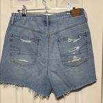 American Eagle AEO Highest Rise 90s Boyfriend Short Blue Jean Shorts Distressed Frayed Size 12 Photo 1