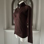 Lululemon Quarter-Zip Mock Neck Top, Heather Burgundy Size S, EXCELLENT! Photo 3