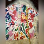 Chico's Chico’s sweater open cardigan floral sz Med 12/14 Photo 4