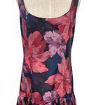 Hutch Luna Dress Gown Maxi Floral Print Tiered Navy Blue Pink Size US 10 Photo 3