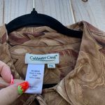 Coldwater Creek  Brown Floral Denim Petite Jacket petite‎ XL metallic boho button Photo 3
