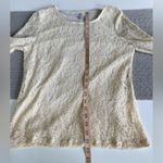 Vintage White Stag Ivory Lace Scoop Neck Long Sleeve Top Sheer Sleeves Small Photo 6