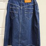 80s / 90s Hunters Glen Classic Pleated Blue Denim Slit Pencil Skirt Size 10/11 Photo 3