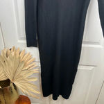 Caslon Women's Long Black Ribbed V-Neck Cardigan Midi Sweater Dress Size S Photo 4