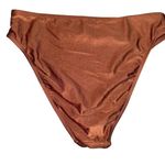 Shade & Shore Women's High Waist High Leg Cheeky Bikini Bottom Brown Size L Photo 4