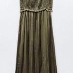ZARA Green Pleated Dress Photo 0