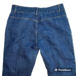 Halston Dark Wash Straight Leg Trouser Jeans PT1437 Size 10 Double Button Blue Photo 3