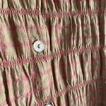 Italia Baby‎ L'O Women's Button Front Blouse Smocked Pink Plaid By Aureli Anni M Size M Photo 3