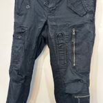 Ralph Lauren Rugby Womens Pants 2 Cotton Black Utility Cargo Zip Motto Slim Photo 5