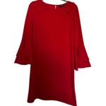 MSK Women's Size Medium Red Bell Sleeve Dress Flowy Party Holiday Evening Photo 0