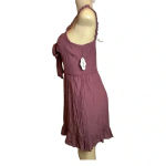 A U W Size Large Plum Ruffle Straps & Smocked Dress. New With Tags Photo 1