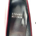 Stuart Weitzman Size 7 Heels Red Glossy Peep Toe Pumps 3.5" High Formal Business Photo 8