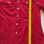 Chico's Chico’s Snow White Crushed Velvet Jacket Women’s size 2 Dark Red Button Photo 8