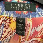 Ralph Lauren Lauren  Floral Paisley Button Up Shirt Size Petite 3/4 Split Sleeves Photo 3