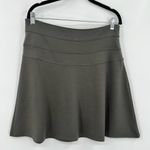 Athleta 🆕 NWOT Ponte Twill Skirt Fit & Flare Stretch Zip Green Gray Grey Taup 8 Photo 3
