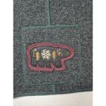 Woolrich NWT 100% Lambs Wool Charcoal Vest Bear & Deer Applique Women Sz M Photo 4