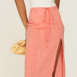 Matthew Bruch Drawstring Midi Skirt Size‎ M Orange Size M Photo 0