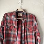 Current/Elliott  Red Plaid Flannel Shirt Women Small 100% Cotton‎ Western Grunge Photo 1