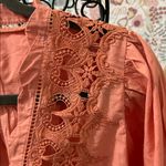 Free People NWT Louella Embroidered Lace Top Savannah Red Large Lace V-Neck Boho Photo 5