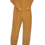 SKIMS Waffle Knit Henley Jumpsuit XL Caramel Brown Photo 0