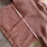 margaret o'leary Margaret O’Leary muted pink‎ chunky knit sweater puff sleeves women’s size S Photo 3