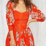 NWT We are HAH Maiden Memphis Prairie Boho Bustier Corset Dress Size Medium Red Photo 2