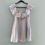 Reformation  Landy Marbella Off Shoulder Linen Stripe Dress 12 Photo 6