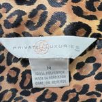 Private Luxuries Satin Leopard Blouse Womens M Button Down Pajama Style Top Brown Size M Photo 3