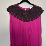 Miguelina Chantal Lace Collar Keyhole Back Midi Cocktail Dress Fushia Size L Pink Size L Photo 2