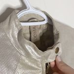 Doma light taupe silver coated moto bomber jacket size S Photo 7