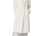 Ann Taylor Wool Blend Double Breasted Long Coat White Size S Photo 0
